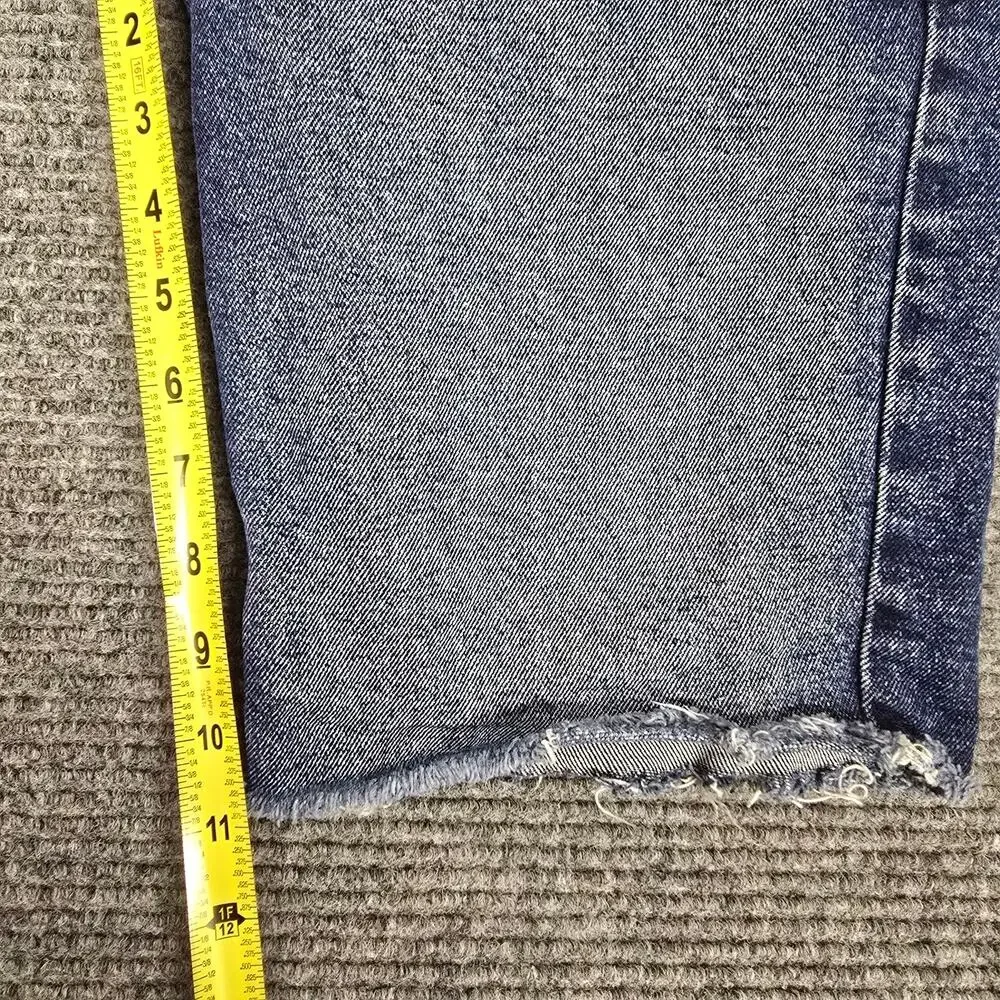 Levi's 511 Slim Cut Off Shorts Mens W32 Blue Stretch Denim Raw Hem